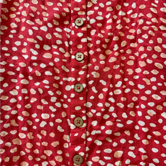 New Roxy Red Afterglow Poka Dot Print Romper Size M - Picture 7 of 8